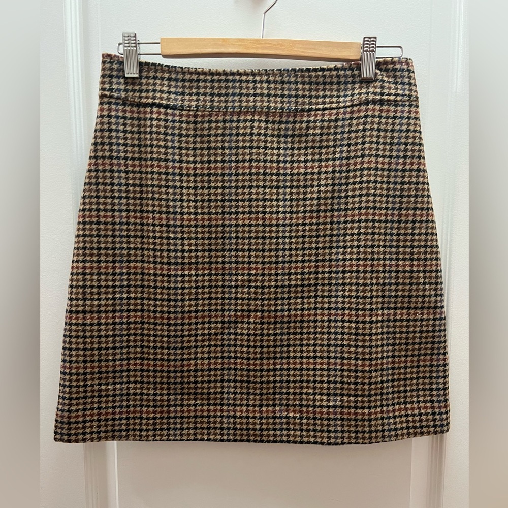 J.Crew wool blend houndstooth mini skirt